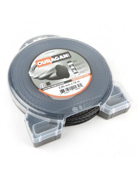 Fil débroussailleuse Ouragan 2,4 mm x 72 m. Spirale blister