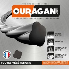 Fil débroussailleuse Ouragan 3 mm x 52 m. Spirale blister 2
