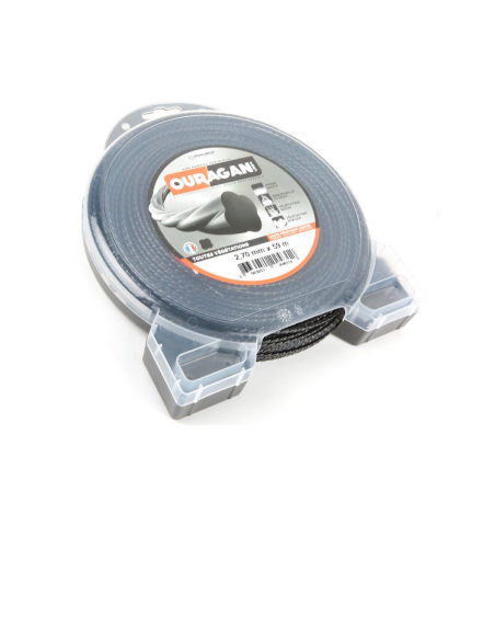 Fil débroussailleuse Ouragan 2,7 mm x 59 m. Spirale blister