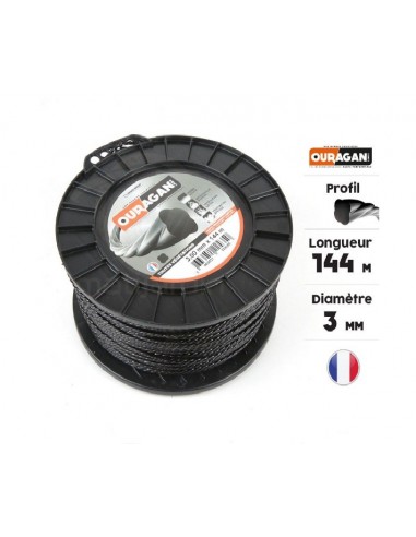 Fil débroussailleuse Ouragan 3 mm x 144 m. Bobine