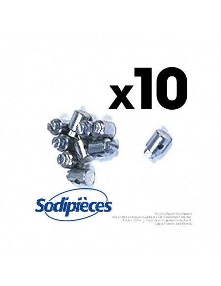 Serre câble pour câble jusqu'à Ø 2 mm Ø butée 8 mm. Par 10