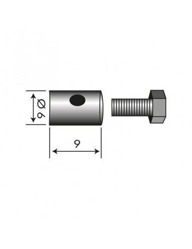 Serre câble pour cable jusqu'à Ø 2 mm. Ø butée 6 mm. Par 10