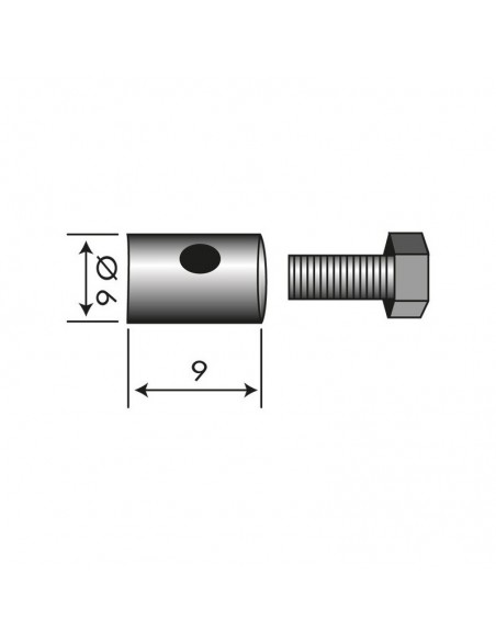 Serre câble pour cable jusqu'à Ø 2 mm. Ø butée 6 mm. Par 10
