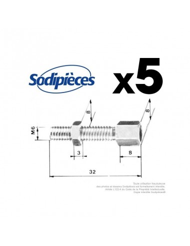 Vis de réglage pour gaine Ø 6,2 mm. Par 5
