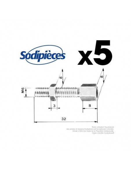 Vis de réglage pour gaine Ø 6,2 mm. Par 5