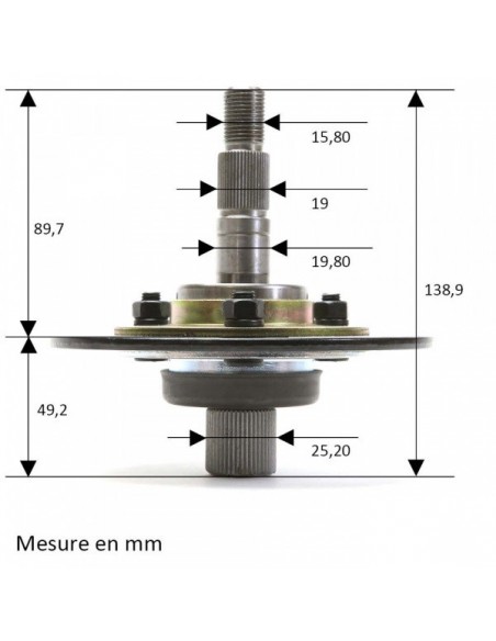 Palier de lame pour tondeuse autoportee MTD 717-0906