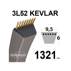 Courroie tondeuse 3L520 Kevlar Trapézoïdale. 9,5 mm x 1321 mm.