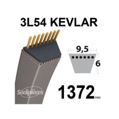 Courroie tondeuse 3L540 Kevlar Trapézoïdale. 9,5 mm x 1372 mm.