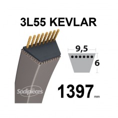 Courroie tondeuse 3L550 Kevlar Trapézoïdale. 9,5 mm x 1397 mm.