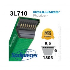Courroie tondeuse 3L710 Roulunds Continental 9,5 x 6 x 1803 mm