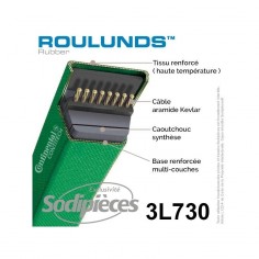 Courroie tondeuse 3L730 Roulunds Continental 9,5 x 6 x 1854 mm