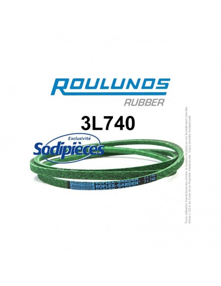 Courroie tondeuse 3L740 Roulunds Continental 9,5 x 6 x 1880 mm