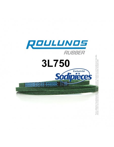 Courroie tondeuse 3L750 Roulunds Continental 9,5 x 6 x 1905 mm