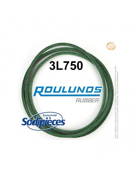 Courroie tondeuse 3L750 Roulunds Continental 9,5 x 6 x 1905 mm