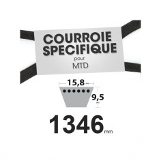Courroie tondeuse spécifique pour MTD N° 7540280. 15,8 mm x 1346 mm.