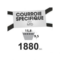 Courroie tondeuse spécifique pour MTD N° 7540293, 7540328. 12,7 mm x 1880 mm.