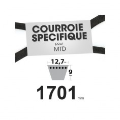 Courroie tondeuse spécifique pour MTD N° 7540355. 12,7 mm x 1701 mm.