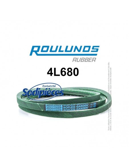 Courroie tondeuse 4L680 Roulunds Continental 12,7 x 7,2 x 1727 mm