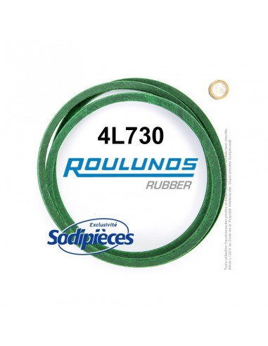 Courroie tondeuse 4L730 Roulunds Continental 12,7 x 7,2 x 1854 mm