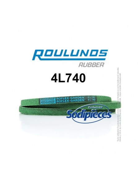 Courroie tondeuse 4L740 Roulunds Continental 12,7 x 7,2 x 1880 mm