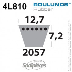 Courroie tondeuse 4L810 Roulunds Continental 12,7 x 7,2 x 2057 mm 2