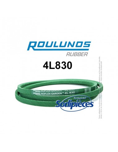Courroie tondeuse 4L830 Roulunds Continental 12,7 x 7,2 x 2108 mm