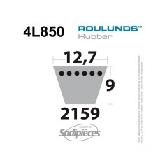 Courroie tondeuse 4L850 Roulunds Continental 12,7 x 7,2x 2159 mm 2