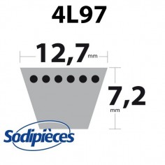 Courroie tondeuse 4L97 Kevlar Trapézoïdale. 12,7 mm x 2464 mm. 2