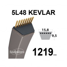 Courroie tondeuse 5L48 Kevlar Trapézoïdale. 15,8 mm x 1219 mm.