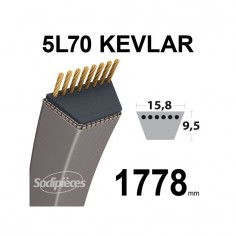 Courroie tondeuse 5L70 Kevlar Trapézoïdale. 15,8 mm x 1778 mm.
