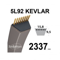 Courroie tondeuse 5L92 Kevlar Trapézoïdale. 15,8 mm x 2337 mm.