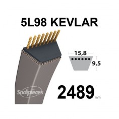 Courroie tondeuse 5L98 Kevlar Trapézoïdale. 15,8 mm x 2489 mm.