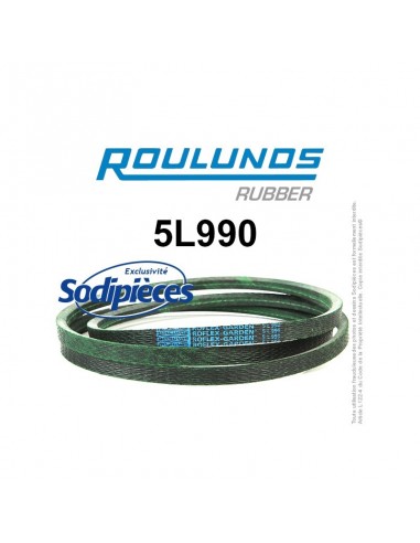 Courroie tondeuse 5L980 Roulunds Continental 15,8 x 9,5 x 2489 mm