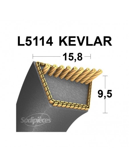 Courroie trapézoïdale avec armature en kevlar L5114 / 5L1140