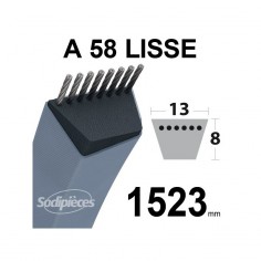 Courroie tondeuse A58 Trapézoïdale. 13 mm x 1523 mm.