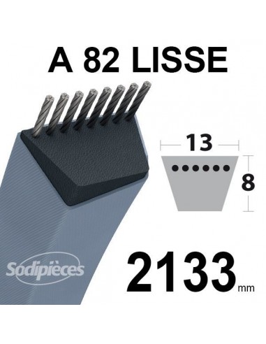 Courroie tondeuse A82 Trapézoïdale 13 mm x 2133 mm.