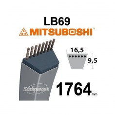 Courroie tondeuse LB69 Mitsuboshi. 16,5 mm x 1764 mm.