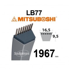 Courroie tondeuse LB77 Mitsuboshi. 16,5 mm x 1967 mm.