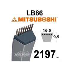 Courroie tondeuse LB86 Mitsuboshi. 16,5 mm x 2197 mm.