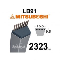 Courroie tondeuse LB91 Mitsuboshi. 16,5 mm x 2323 mm.