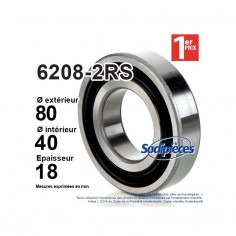 Roulement à billes 6208-2RS 1er Prix. Double étanchéité