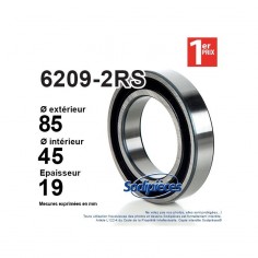 Roulement à billes 6209-2RS 1er Prix. Double étanchéité