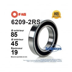 Roulement à billes 6209-2RS FAG. Double étanchéité
