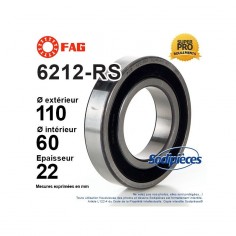 Roulement à billes 6212-RS FAG. Simple étanchéité