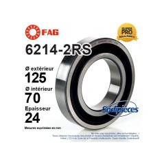 Roulement à billes 6214-2RS FAG. Double étanchéité