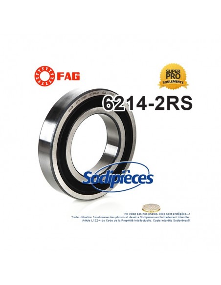 Roulement à billes 6214-2RS FAG. Double étanchéité