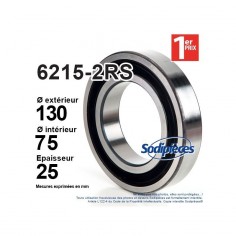 Roulement à billes 6215-2RS 1er Prix. Double étanchéité