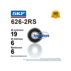 Roulement à billes 626-2RS SKF. Double étanchéité 2