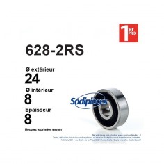 Roulement à billes 628-2RS 1er Prix. Double étanchéité