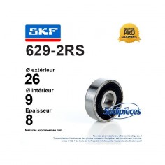 Roulement à billes 629-2RS SKF. Double étanchéité